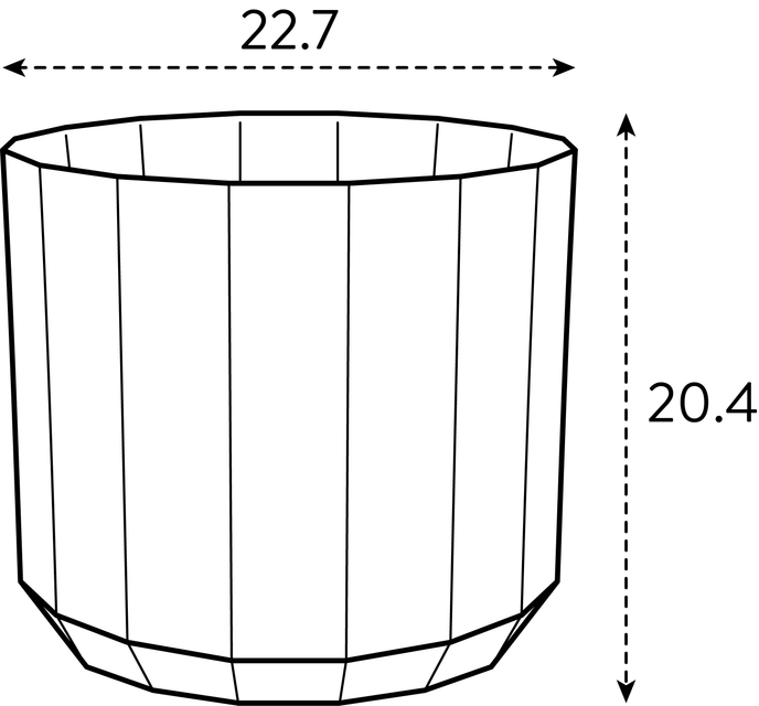 facet round 23cm verde té